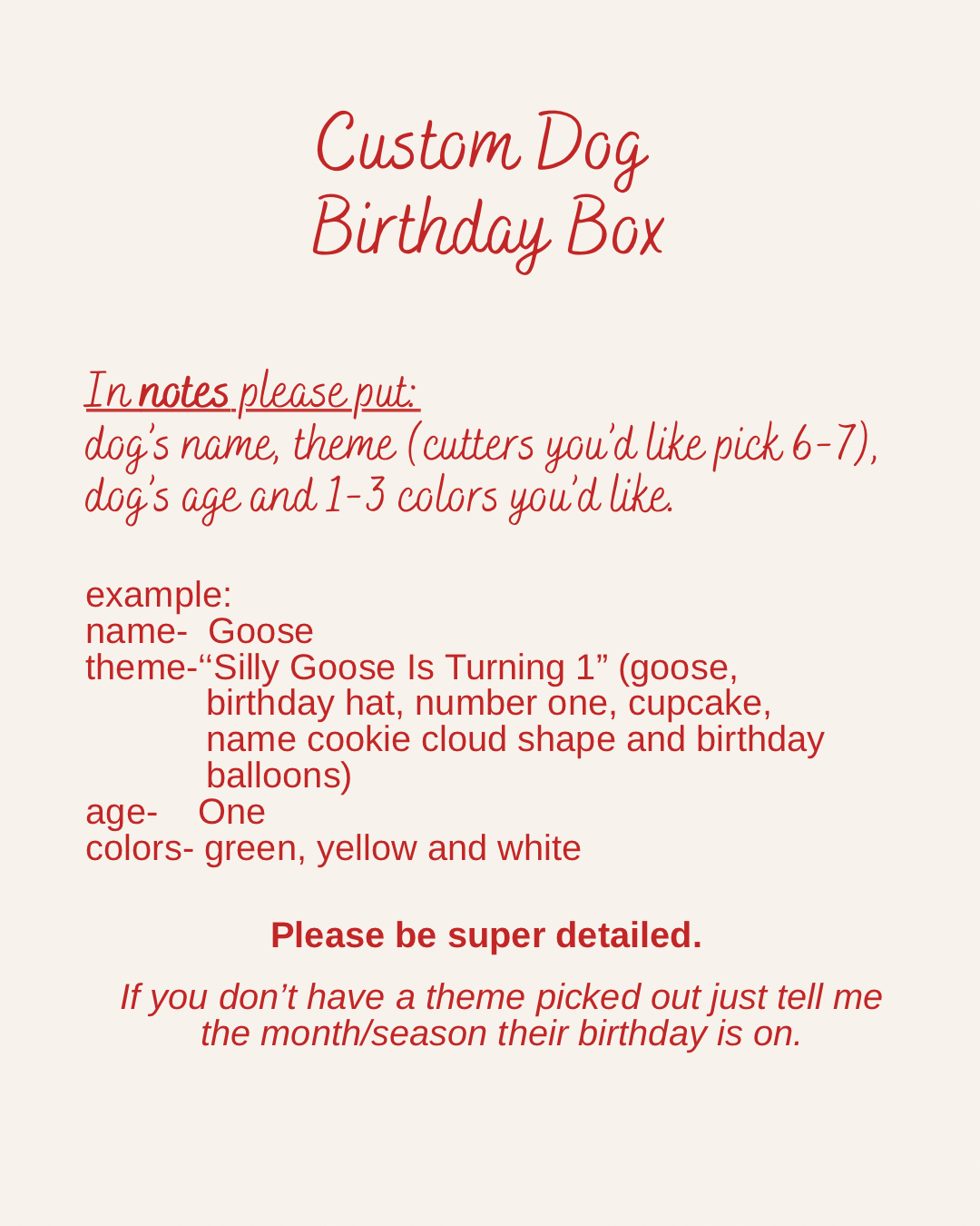 Custom Dog Birthday Box (REPS ONLY)