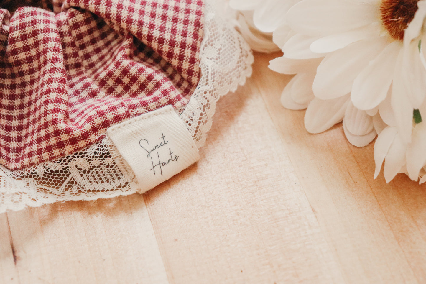XL Fall Gingham Lace Scrunchie