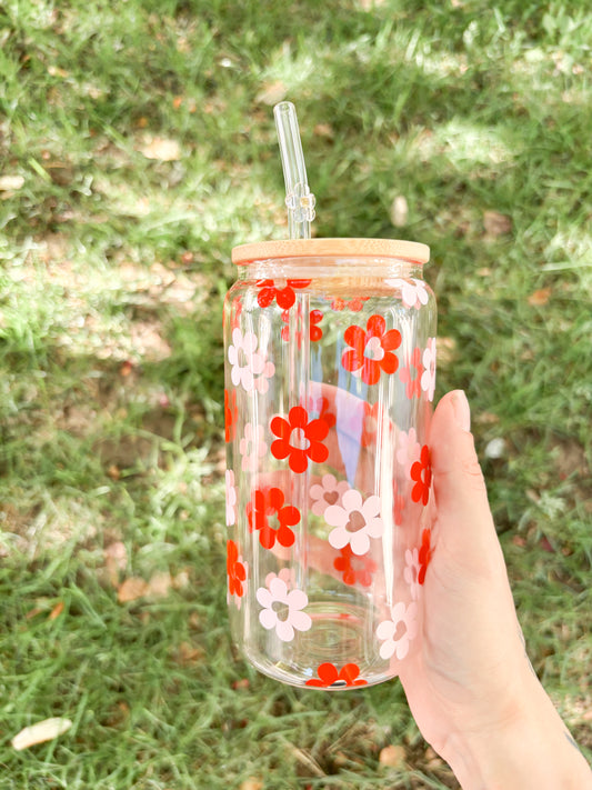 Sweet Harts 16oz Glass Tumbler