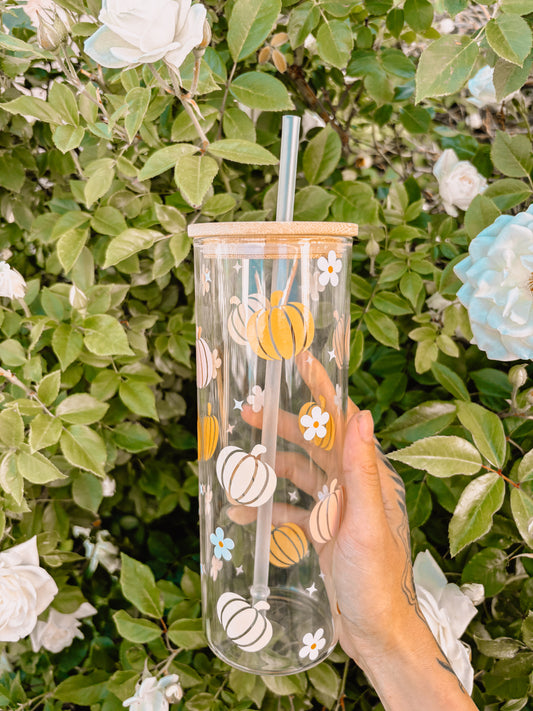 Fall & Daisy 20oz Glass Tumbler